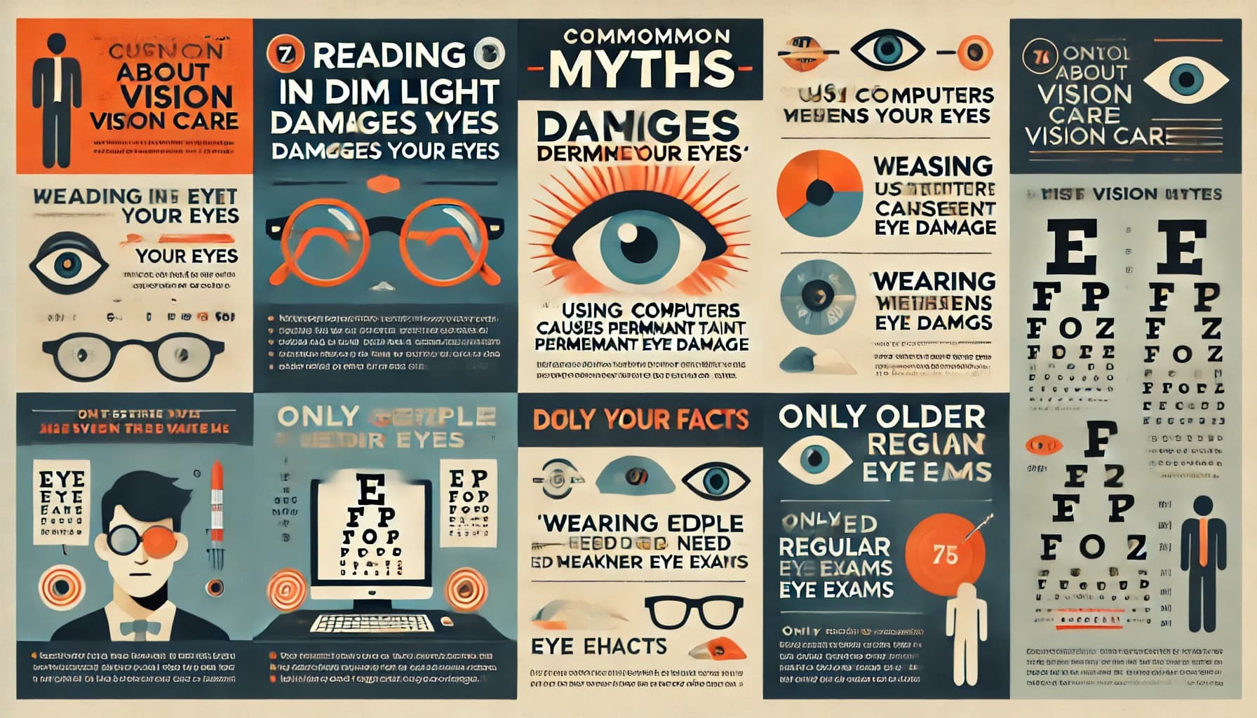 Infographic debunking common myths about vision care